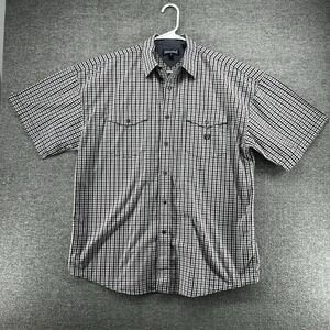 Panhandle Short Sleeve Short Large Checked 100% Cotton Summer Pearl Snap